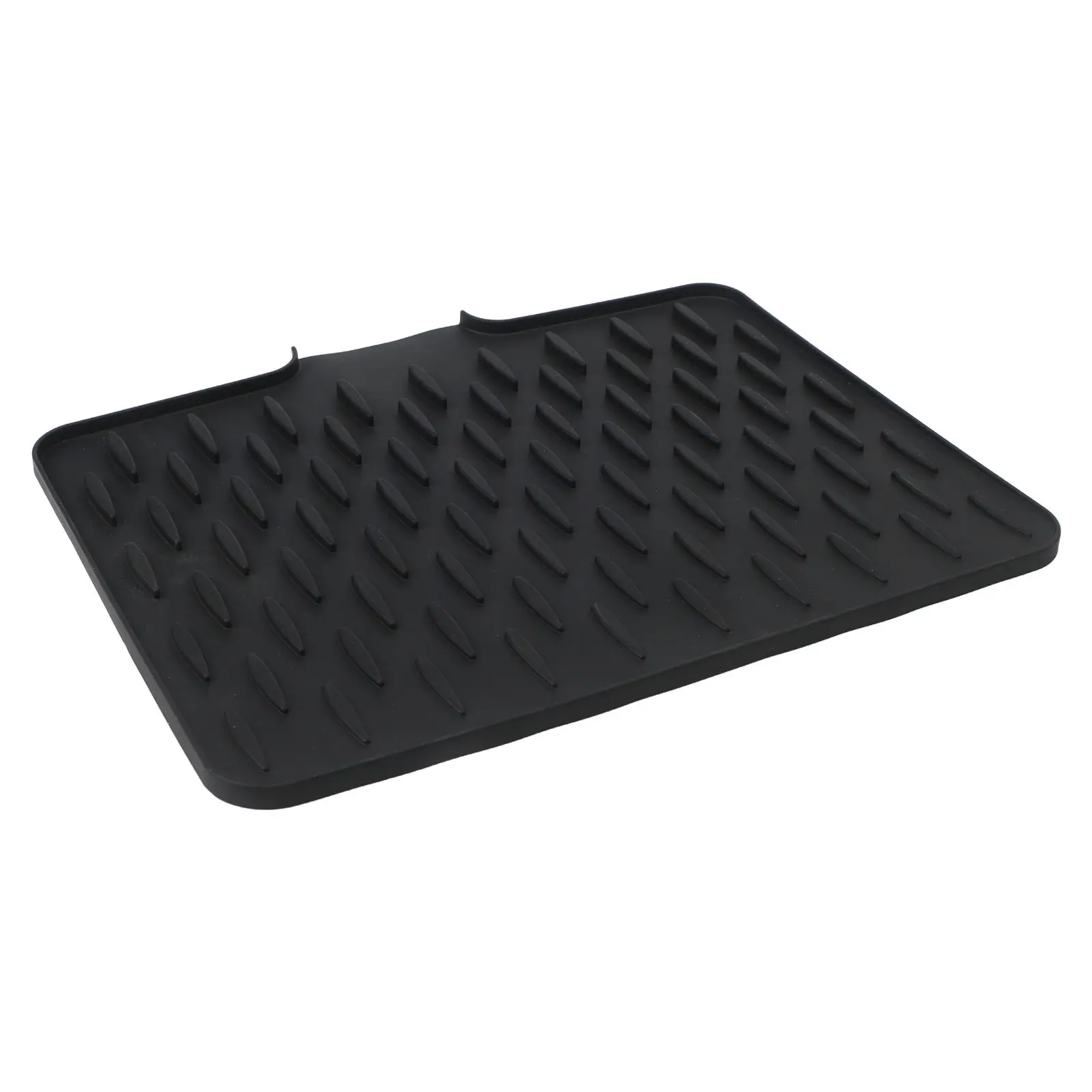 Silicone Dish Drying Mat With Tilted Design For Efficient Water Drainage, Heat-Resistant & Non-Slip Kitchen Counter Protector