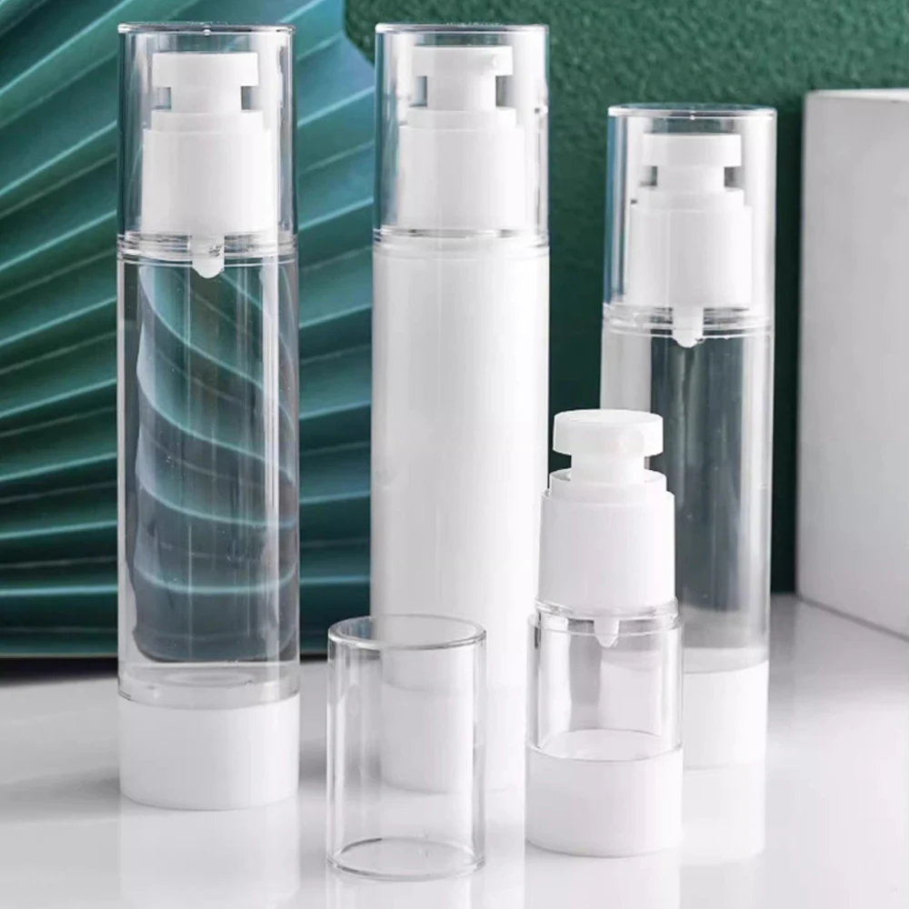 15/30/50/80/100 ml Airless Vacuümfles voor Reizen Draagbare Douchegel Shampoo Lege spuitfles Cosmetica Hervulbare Flessen