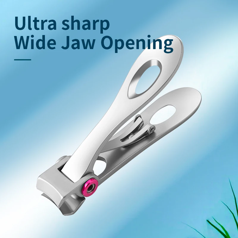 TJ SEGA Sharp Nail Clippers Anti-Splash Nail Cutter Large Jaw Curved Edge Fingernail Clippers Stainless Steel Nail Tool 3 Styles