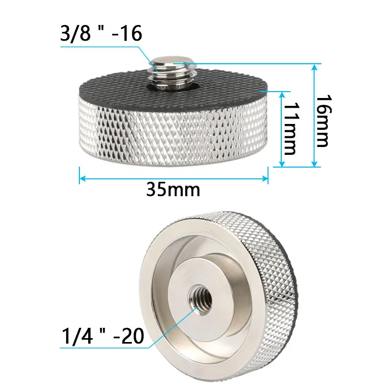 CAMVATE acciaio inossidabile 3/8 "-16 filettatura femmina a 1/4"-20 vite di conversione adattatore per vite filettata maschio per fotocamera/treppiede