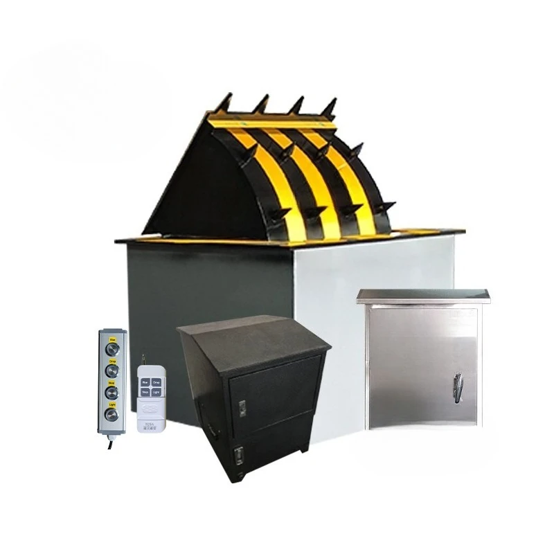 Hydraulic steel road blocking machine translation to guardrail machine traffic warning , used to prevent traffic collisions