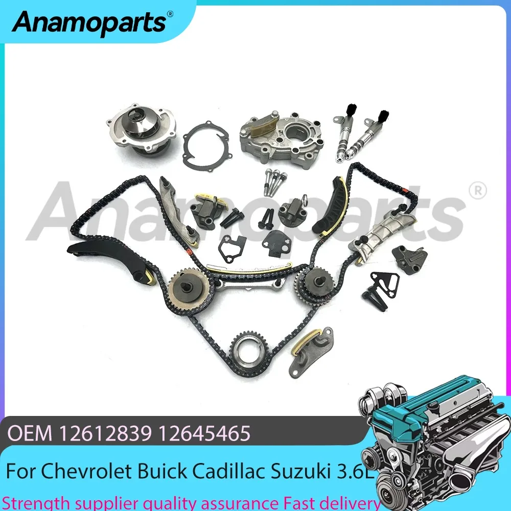 Engine Parts Timing Chain Kit Water Pump Oil Pump Fit 3.6L V6 Gas For Chevrolet Buick Cadillac Suzuki 3.6L LE5 LU1 2007-2015