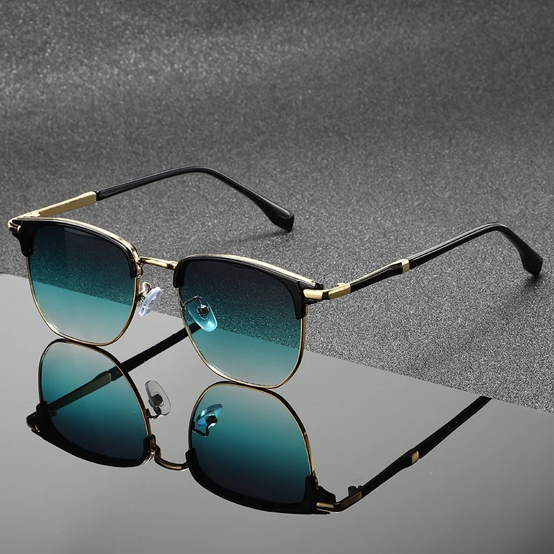 Lunettes de soleil carrées de luxe hommes femmes marque concepteur tendance alliage cadre lunettes d