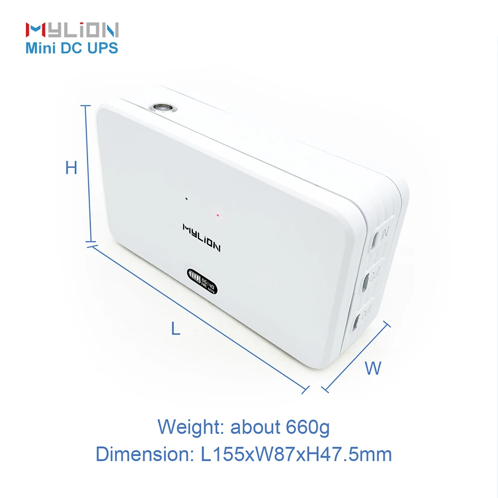 Mini DC UPS Uninterruptible Power Supply 65W PD USB-C Input 5V 9V 12V 15V 20V Output For WiFi Router CCTV Security System Pro