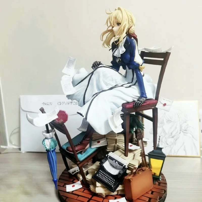 

Violet Evergarden Anime Girl Action Figure Model Desktop Decoration Gift Prism Violet Eternal Garden GK Statue Collectible