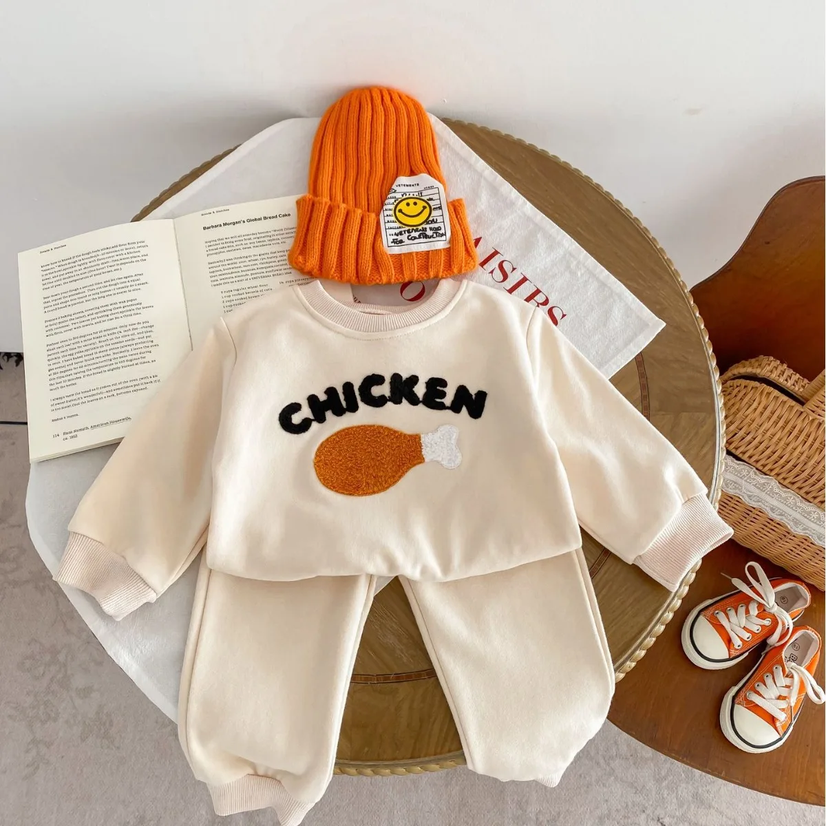 

2024 autumn New in Kids Baby Casual Clothes Infant Flocking Top Sweatshirts + Harem Pants Toddler Children Active Set 2pcs 3M-4Y