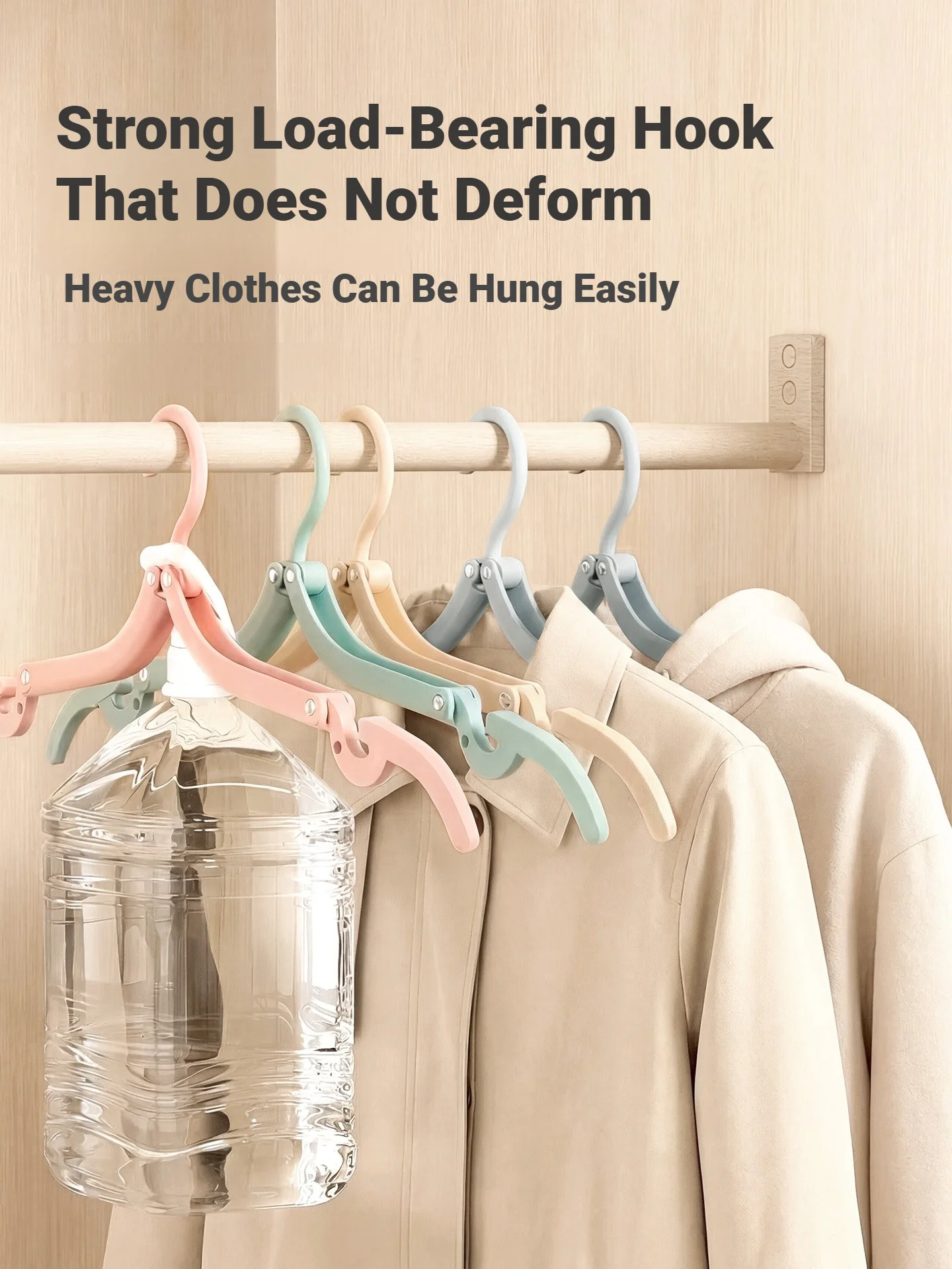 ABS Folding Clothes Hanger Ultra Light Travel Portable Clothes Hanger anti Slip Load-Bearing Strong Home and Outdoor Essential