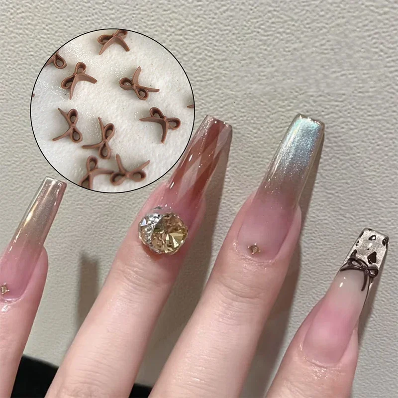 50 قطعة ثلاثية الأبعاد الراتنج فلاتباك مسمار السحر فراشة Bowknot مسمار الفن الشريط Bowknot مسمار أجزاء مجوهرات DIY بها بنفسك مسمار الزينة