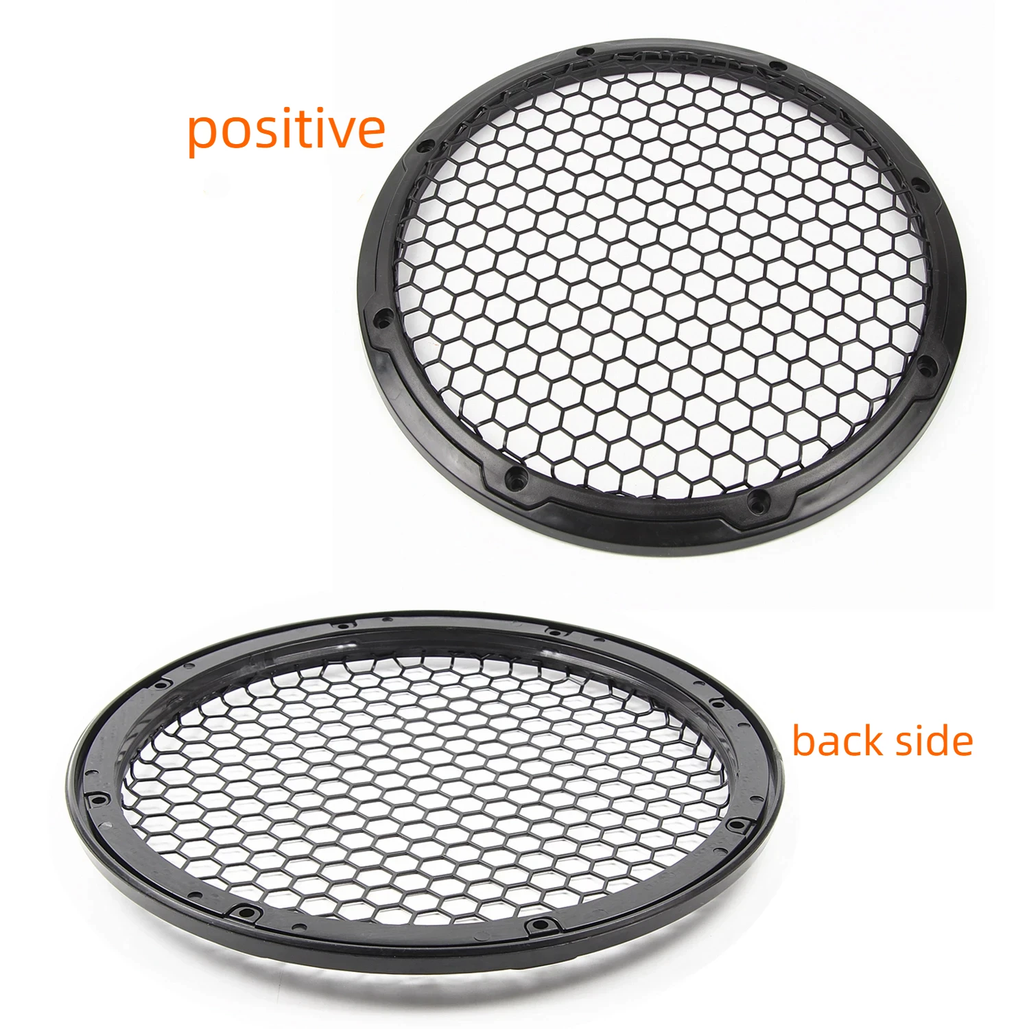 2PCS GHXAMP 10Inch 268.5mm Car Woofer Mid-Bass Speaker Grill Mesh Cover– Hexagonal Honeycomb Iron Mesh Cover+Plastic Ring