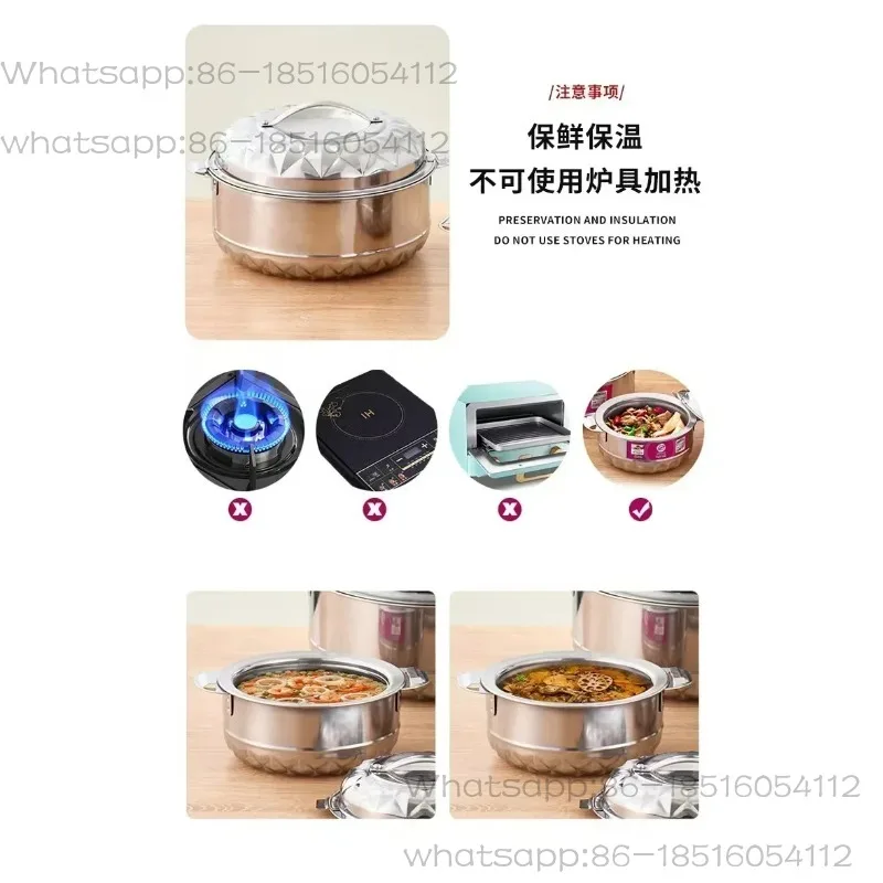 For Double-deck Stainless Steel Silver Pots Sets Cuisine Lunchboxes Heat Preservation Insulation Box Kitchen Food Container