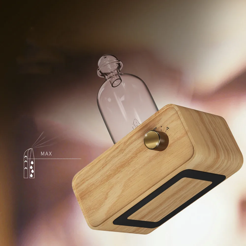 Waterless Aroma Essential Oil Diffuser rechargeable Wooden Aromatherapy Air Fragrance Electric Scent Diffuser Nebulizer For Home