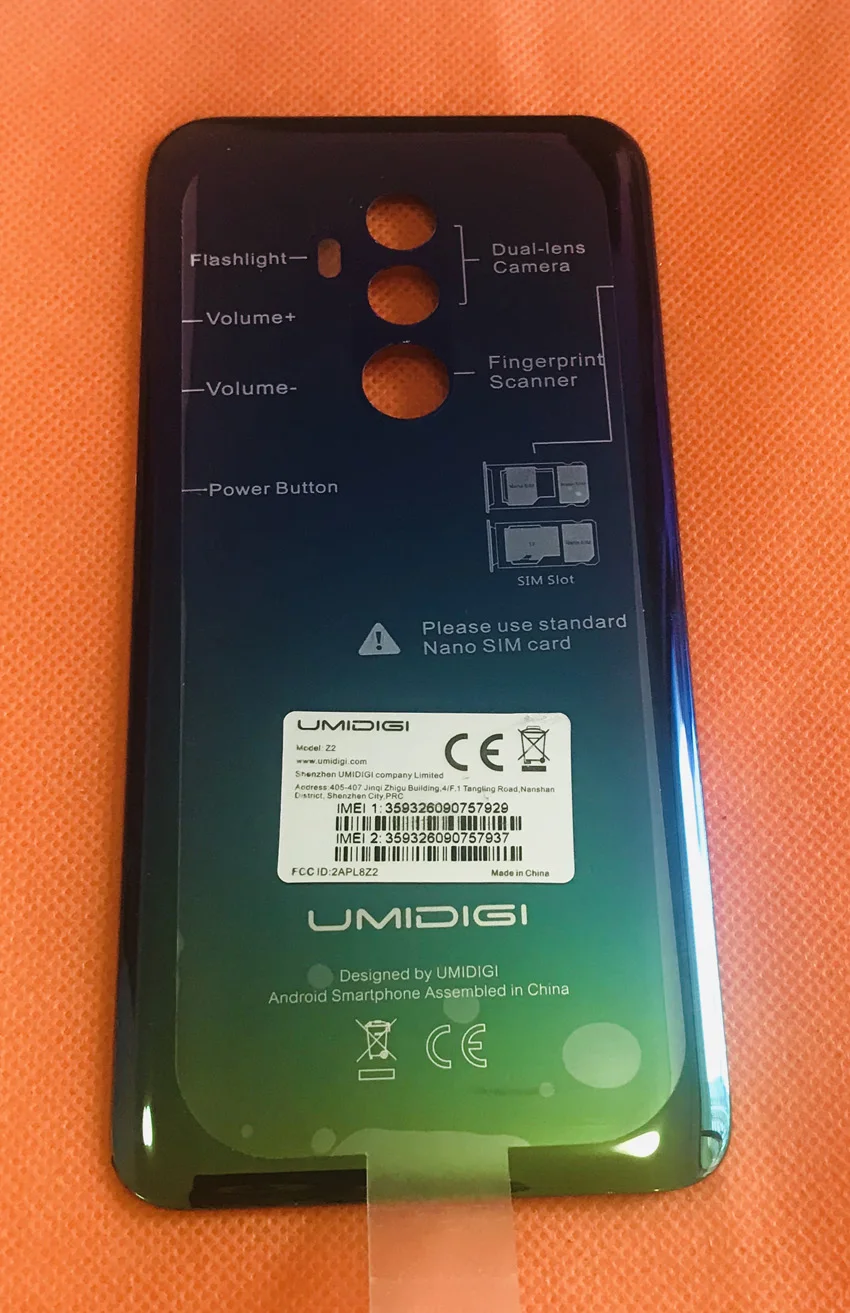 Original Back Battery case cover for Umidigi Z2 Helio P23 Octa Core