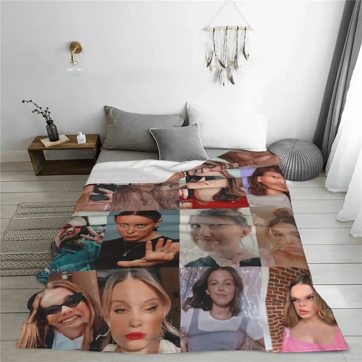 Millie Bobby Brown Actor Fuzzy Blanket Star Movie Awesome Throw Blankets for Home Quilt