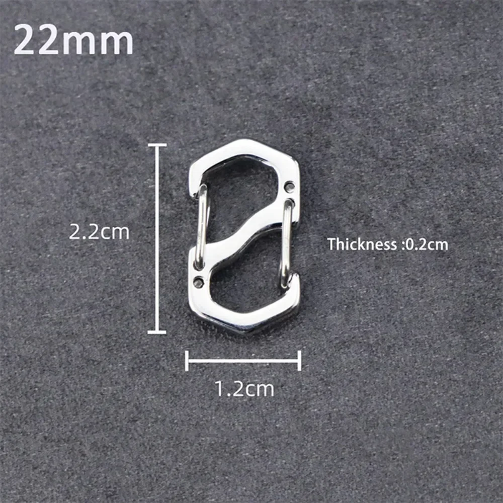 10PCS Edelstahl Rucksack Schnalle S Typ Handgemachte Karabiner mit Schloss Silber Halskette Verschlüsse Schmuck Zubehör