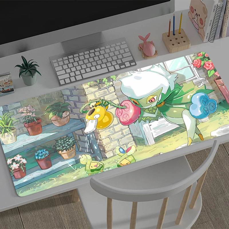 Игровой коврик для мыши P-Pokemons Аниме Коврик для мыши Офисный геймер Компьютерный нескользящий коврик для мыши HD Печать Большой настольный коврик Коврик для ПК Коврик для мыши