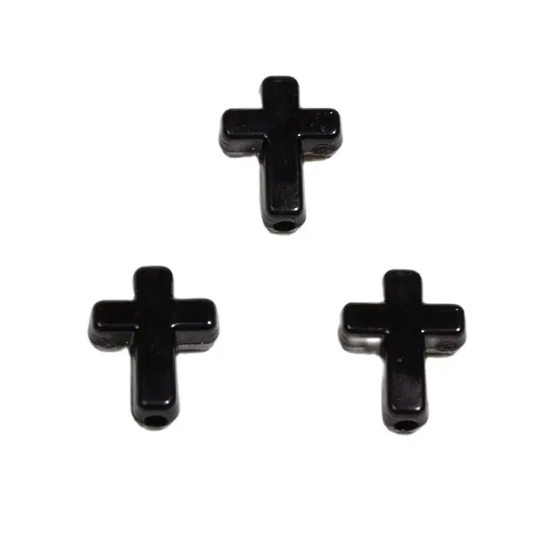 Black And White Color Vintage Cross Acrylic Beads Earring Charms Bracelet Spacer Necklace Accssories DIY Jewelry Departments