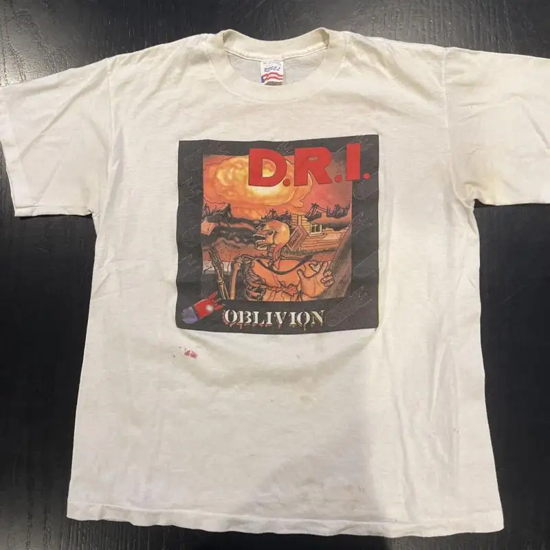 

Vintage 80s D.R.I. Dirty Rotten Imbeciles Tour Concert T Shirt White Size XL