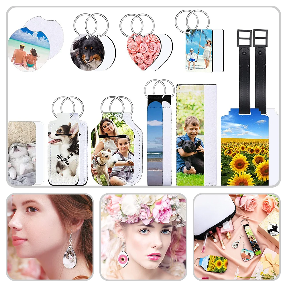 

Key Chain Set Diy Handbag Making Kit Blank Handmade Make up Heat Transfer Accessory Crafts