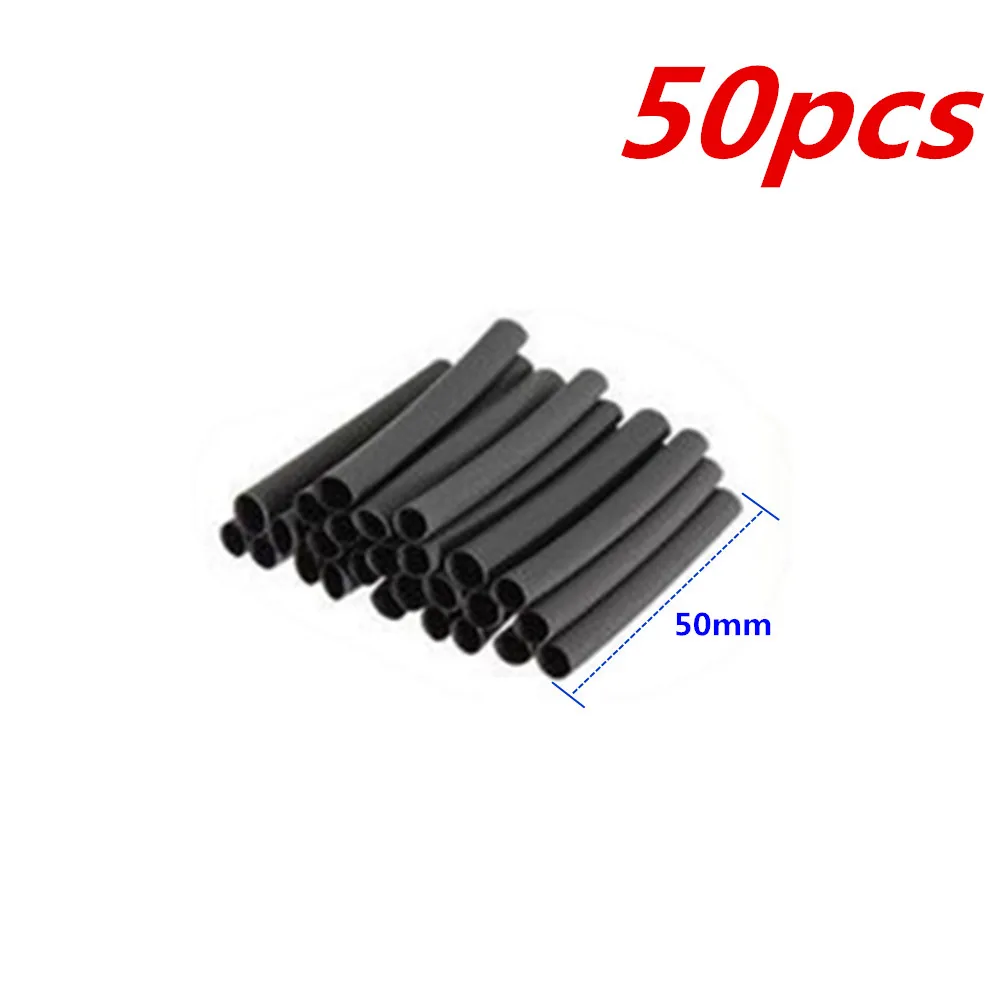 

50pcs 2.5mm 4.0mm 8mm Flame Retardant Heat Shrink Tube Sleeving Shrinkage Ratio 2:1（Length 50mm ）For RC Model Accessories