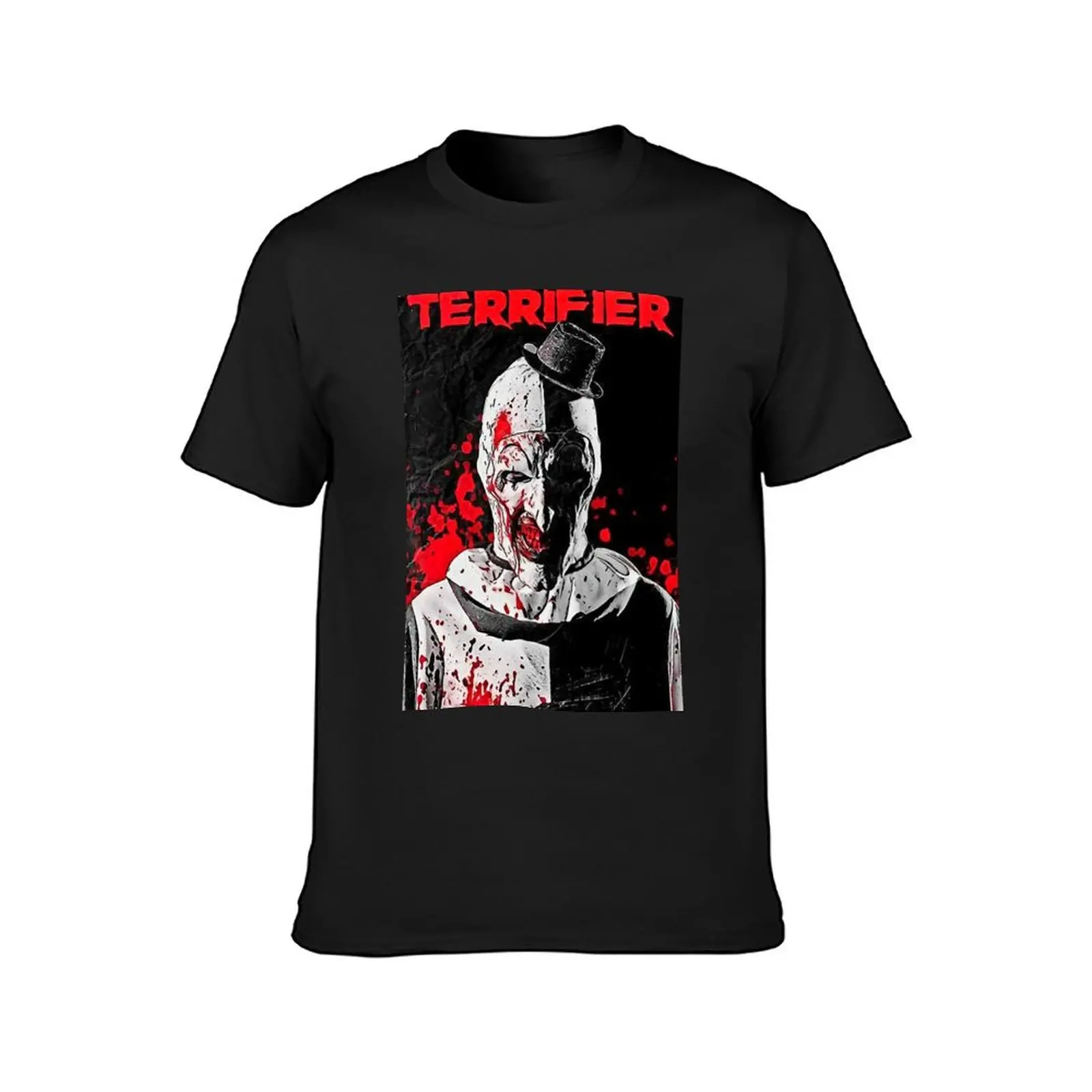 Terrifier movie horror poster art T-Shirt korean fashion plain T-shirt men