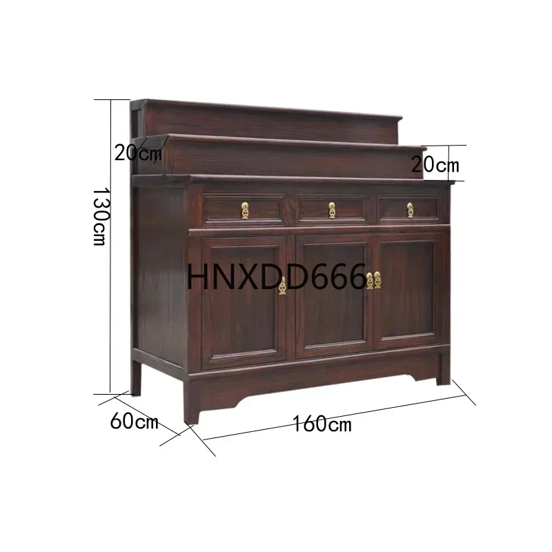 Solid Wood Buddha Cabinet Altar Household Tibetan Three-Layer Middle Hall Altar