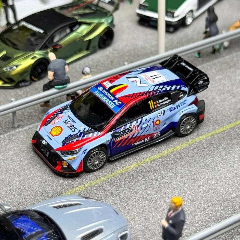 مقياس صغير 1/64 هيونداي I20 N Rally1 لعبة معدنيّة لسيارة دييكاست نموذج معدني هدايا