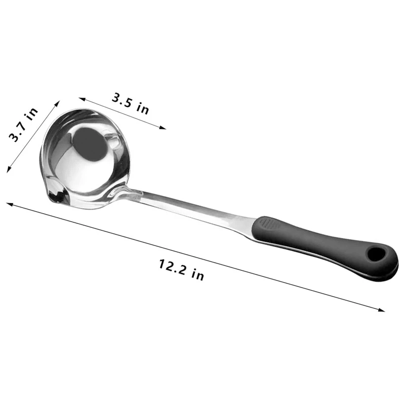 Stainless Steel Spoon Ladle, Oil Separator,Soup Ladle, Heat Insulation Anti-Scalding Handle, Separator