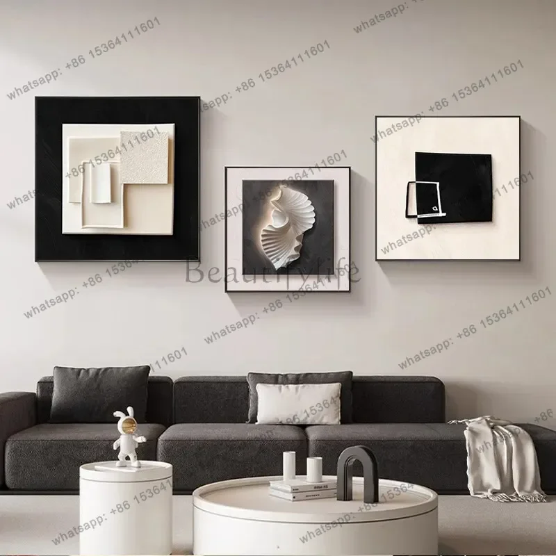 YJ Simple high-end living room decorative painting sofa background wall abstract art mural abstract combination hanging painting