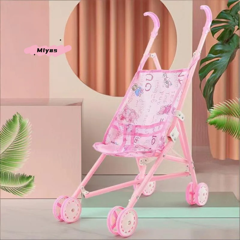 1Pc Durable Interactive Dolls Pram Pretend Play Toys Stable Doll Handcart Plastic Baby Stroller For Boys Girls Babies