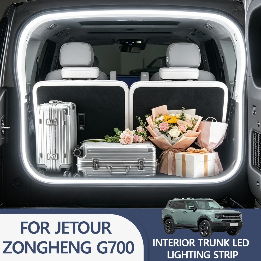 FOR JETOUR ZONGHENG G700 Rear Trunk LED Light Bar Strips Trunk Interior Decorative Lamp Strip  Luggage Atmosphere Light
