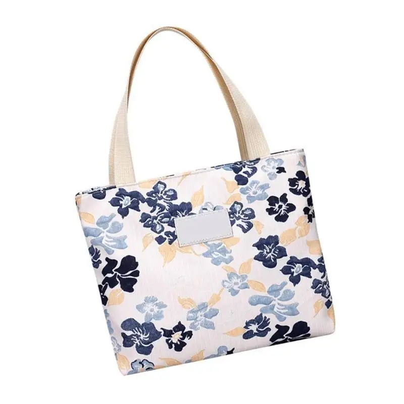 

D46D Lightweight Floral Handbag Shopper Bag For Women Ergonomic Strap Large Capacity
