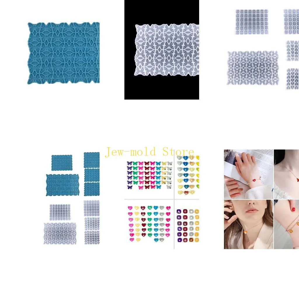 

C71B 5 Pcs/Set Handmade for Butterfly Letters Numbers Earrings UV Epoxy Resin Mold Eardrop Dangler Pendants Silicone Mould