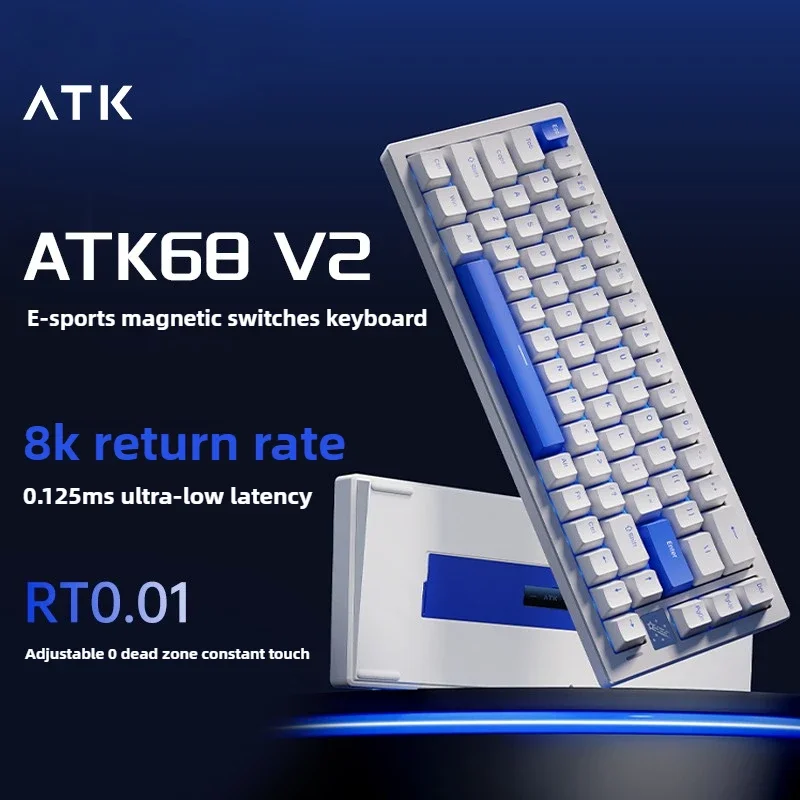 Atk68 V2 Pro Mechanical Keyboards 8000hz Hot Swap RGB Backlight Low Delay Wired Gaming Keyboard Customize Accessories PC Gaming