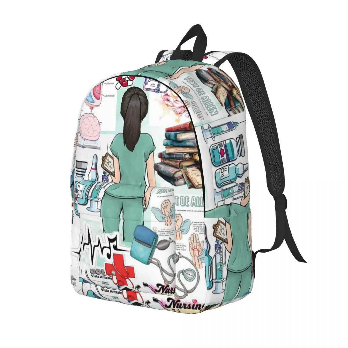 Enfermera En Apuros Doctor Nurse Student Backpack School Bag Hiking Travel Daypack for Boys Girls Bookbag Shoulder Bags