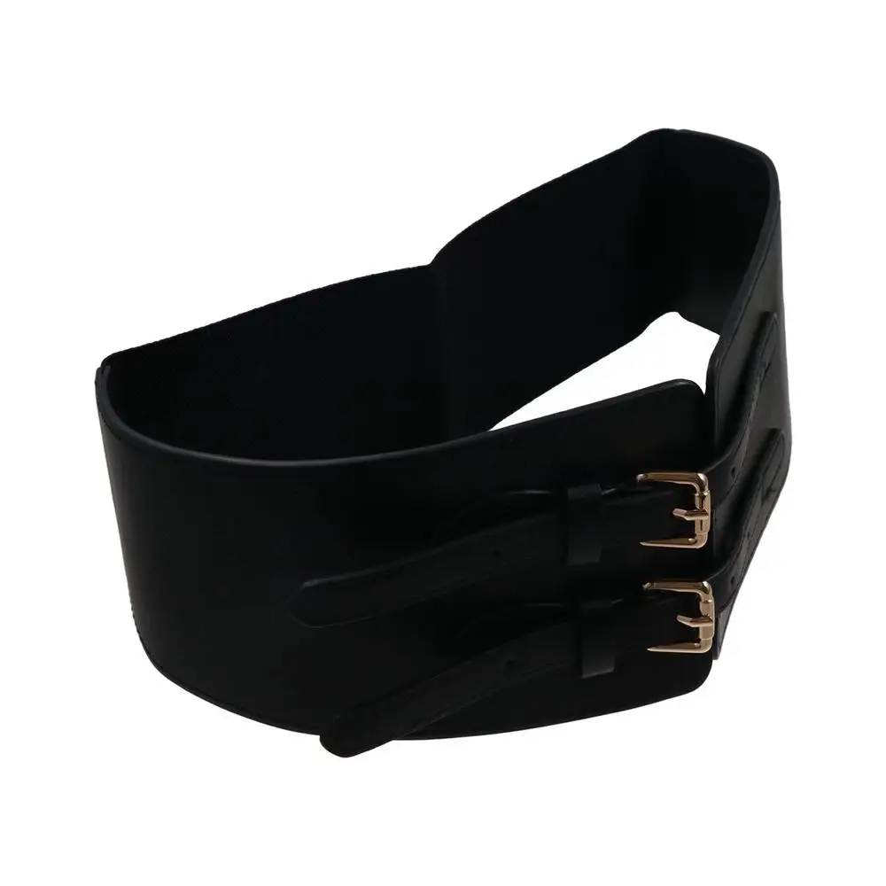 패션 조절 가능한 PU 캐머번드 가죽 단색 코르셋 벨트 허리띠 슬리밍 와이드 웨이스트 코르셋 드레스