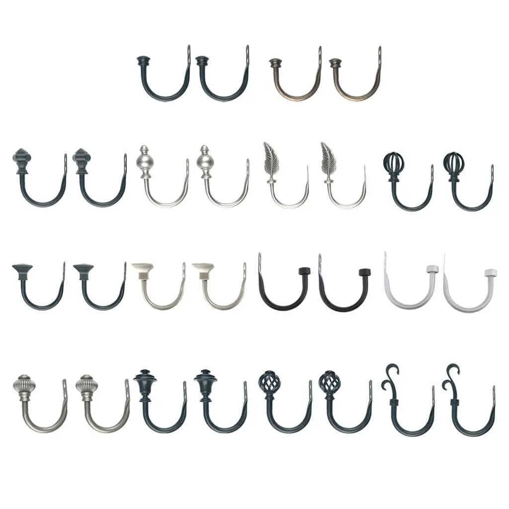 Iron Curtain Holdbacks Hook Adjustable Curtain Rod Support and Tube for Bedroom Home Accessories