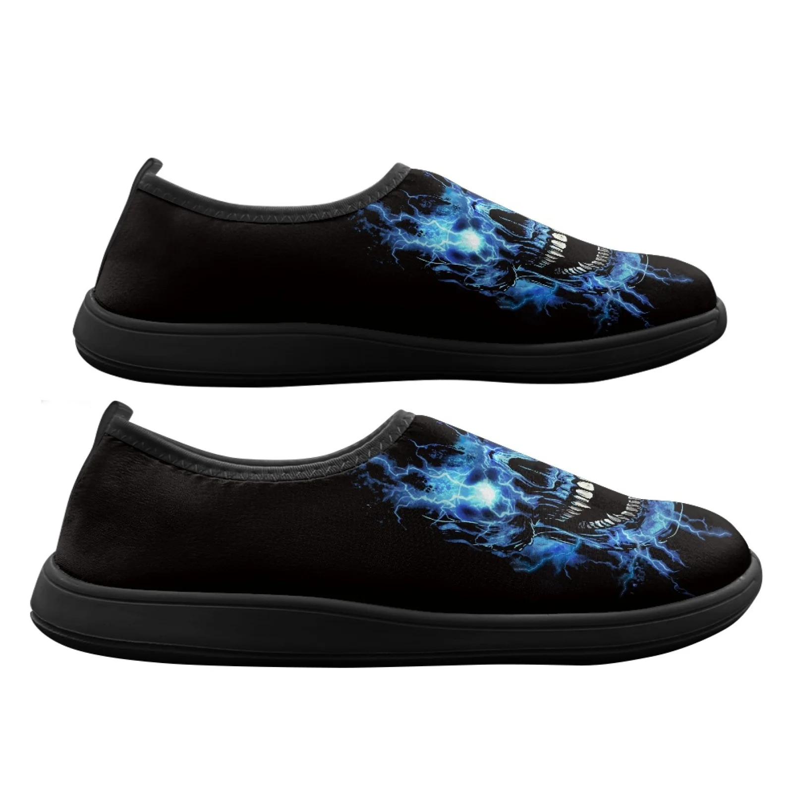 PENSTROLL Skull Design Barefoot Zero Drop Sneakers Polyester & EVA Casual Shoes Wide Toe Box Walking Sneakers for Men