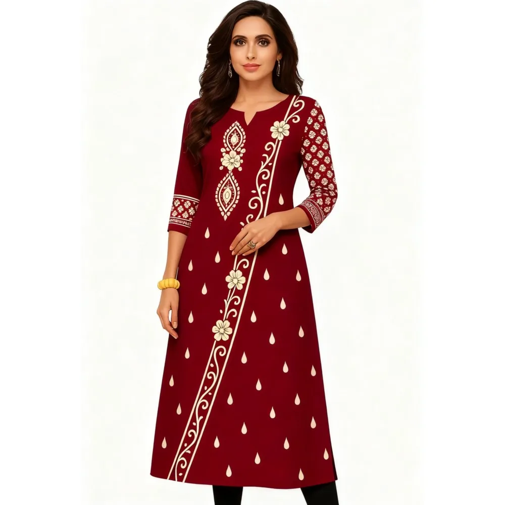 Muslim Dress Kurt Women's Fashionable Elegant Straight Tube Casual Color Elephant Pattern Tenue De Priere Femme Musulmane