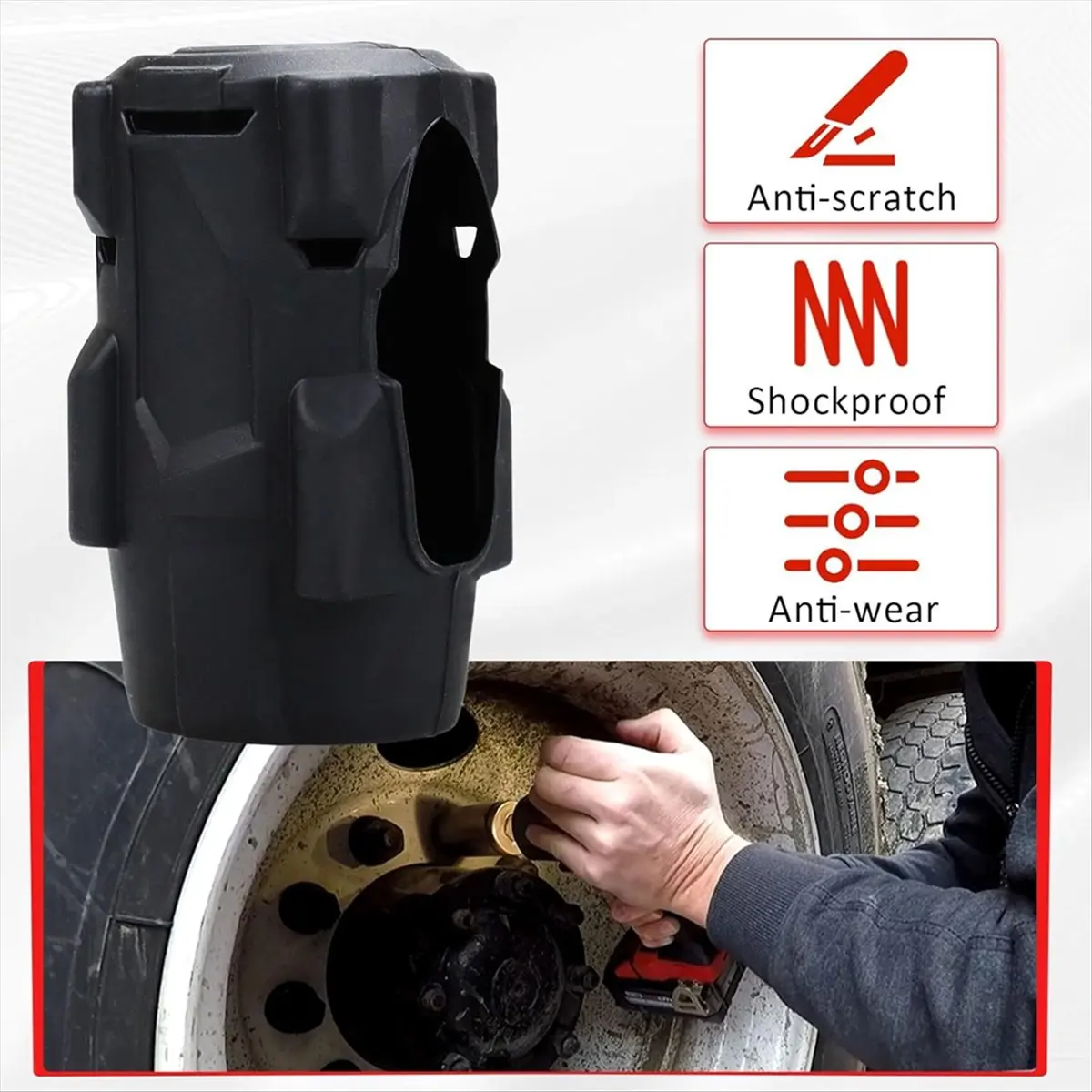 #20L 49-16-2960 Protective Boot Fuel Impact Rubber Protective Boot,m12 stubby 1/2 impact,(plastic)