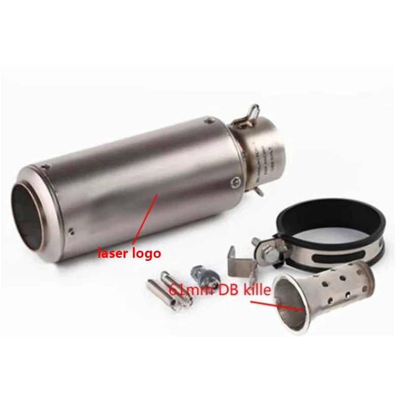 Motorfiets uitlaat inox uitlaat koolstofvezel uitlaat Universele 51/60mm met DB Killer voor z900 R3 R25 MT07 MT09 R1 Z400 Z650