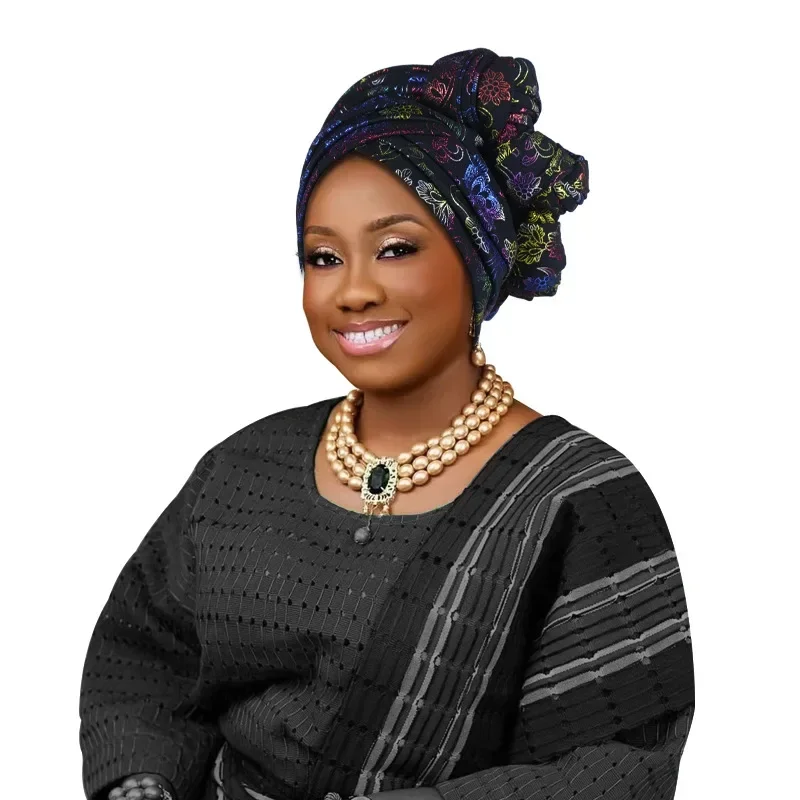 2025 African Women's Ready to wear Twist Turban Cap Nigeria Female Headtie Wedding Party Headgear Elegant Head Wraps Evening
