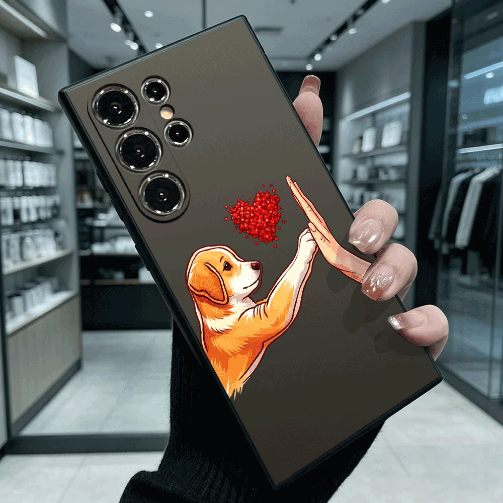 Dog High Five Hand Phone Case For Samsung S26 S25 S24 S23 S22 Ultra FE A17 A27 A57 Shockproof Back Cover