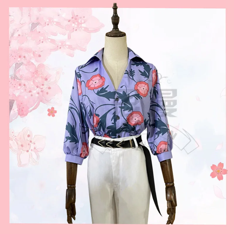 

COS-KiKi Anime Vtuber Nijisanji Luca Kaneshiro Sakura Bloom Game Suit Cosplay Costume Handsome Uniform Halloween Party Outfit