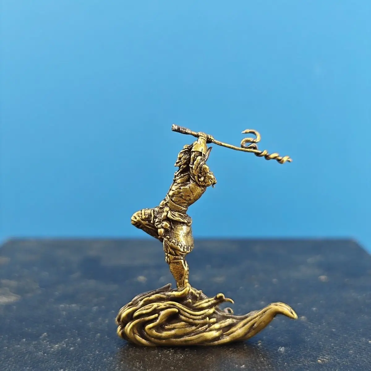 

Vintage Solid Brass Monkey King Statue - Handcrafted Journey to the West Inspired Decor, Collectible Art & Unique Gift ﻿ ﻿