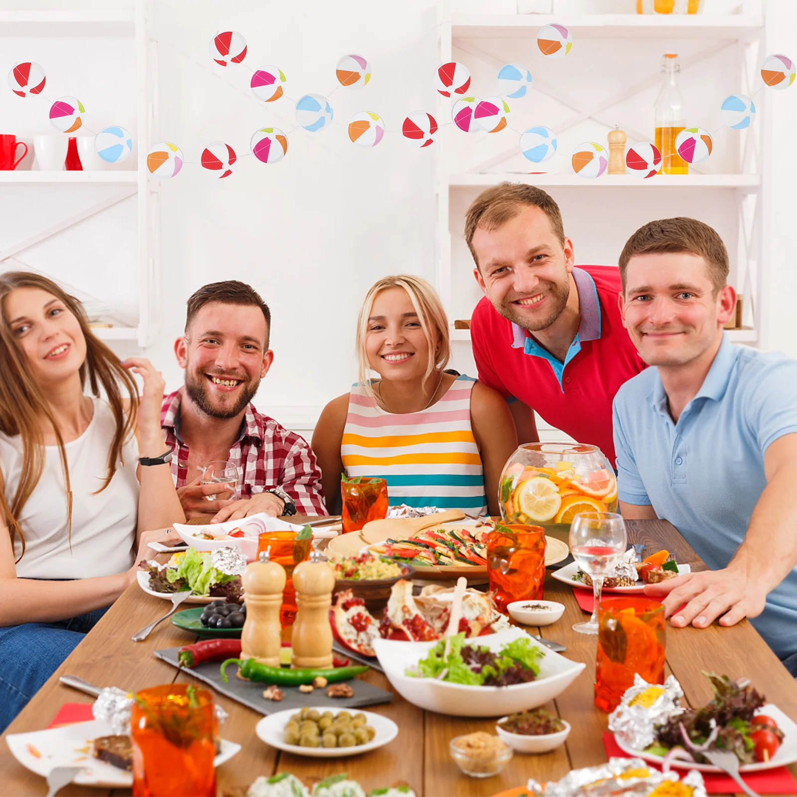 

4Pcs Party Decorations Hawaiian Pool Party Banner Volleyball Themed Birthday Beach Gathering Hanging Decor for Summer Fun