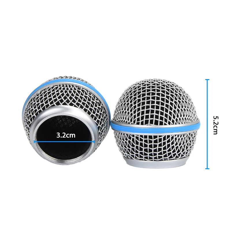 4Pc Mesh Ball Head Wired Wireless Microphone Grille Microphone Replacement Head Steel Shure BETA 57A 58A 87A E845S E945