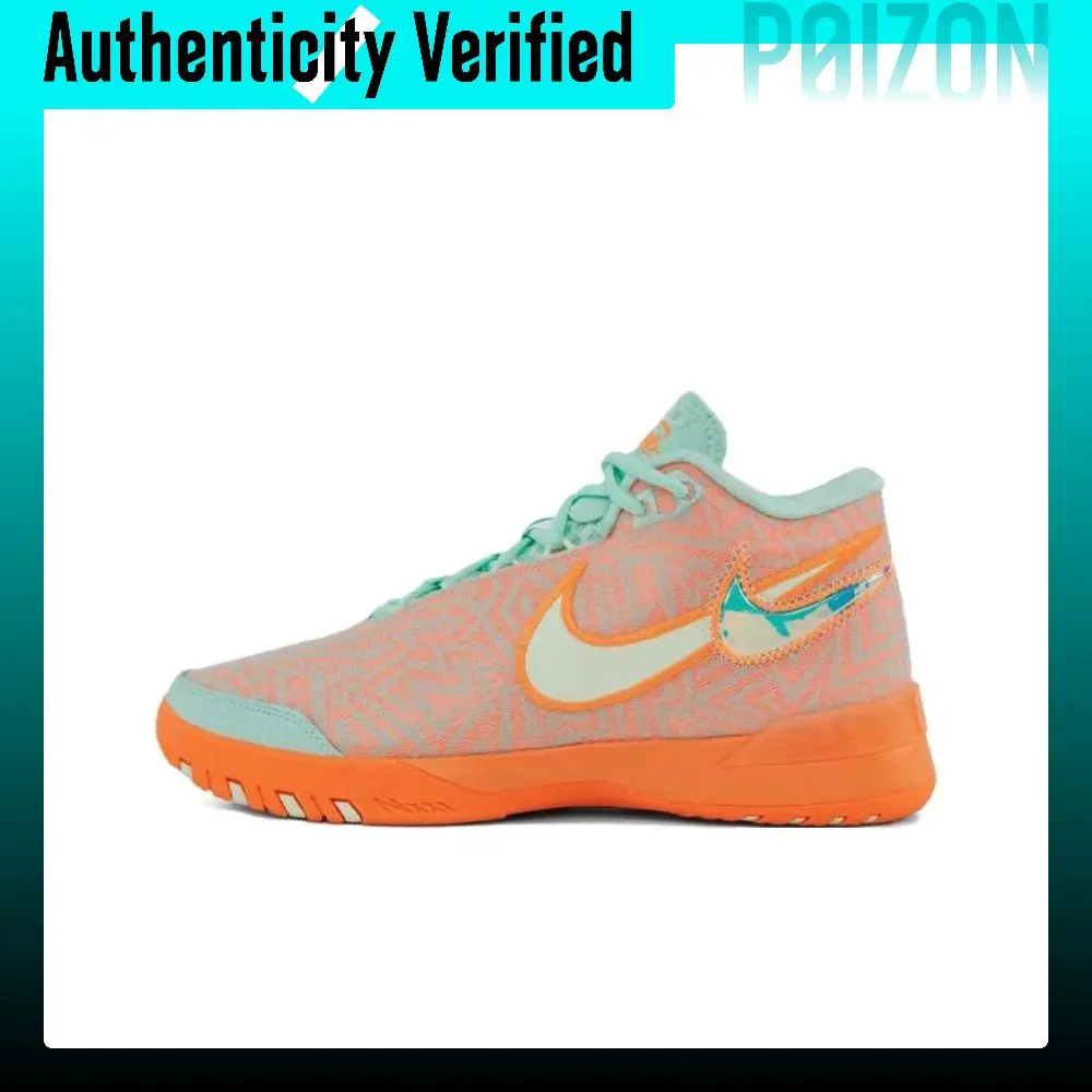 Nike LeBron NXXT Genisus Slip Resistant Abrasion Resistant Low top Basketball Shoes Men's Orange Green HF0711-301