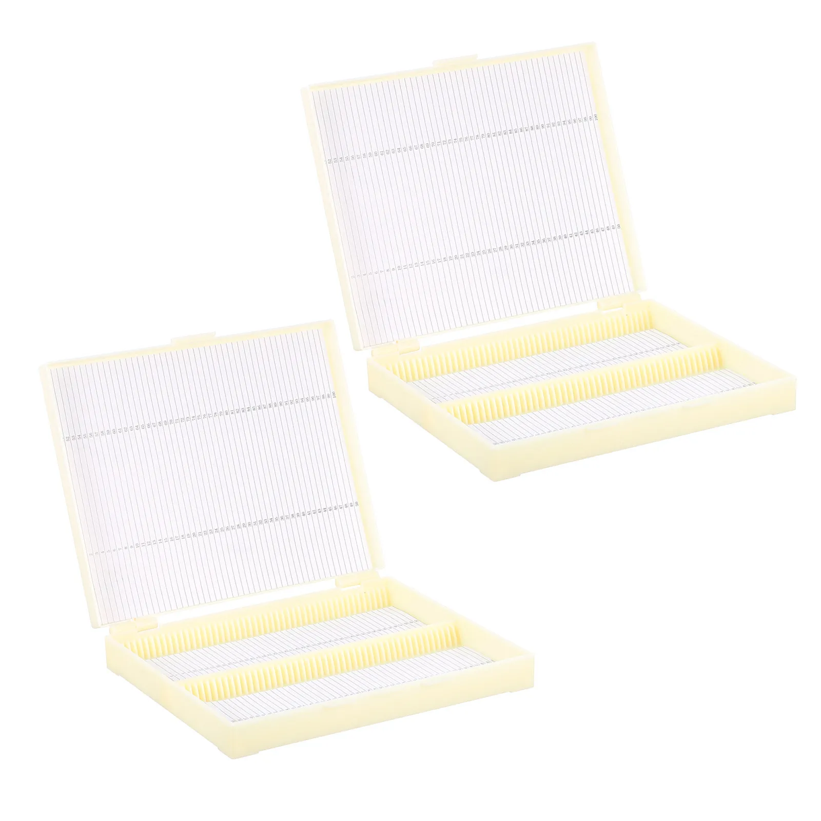 2pcs Microscope Slide Storage Box – ABS Slide Holder with Multi-Slot Design for Lab Teaching & Organization