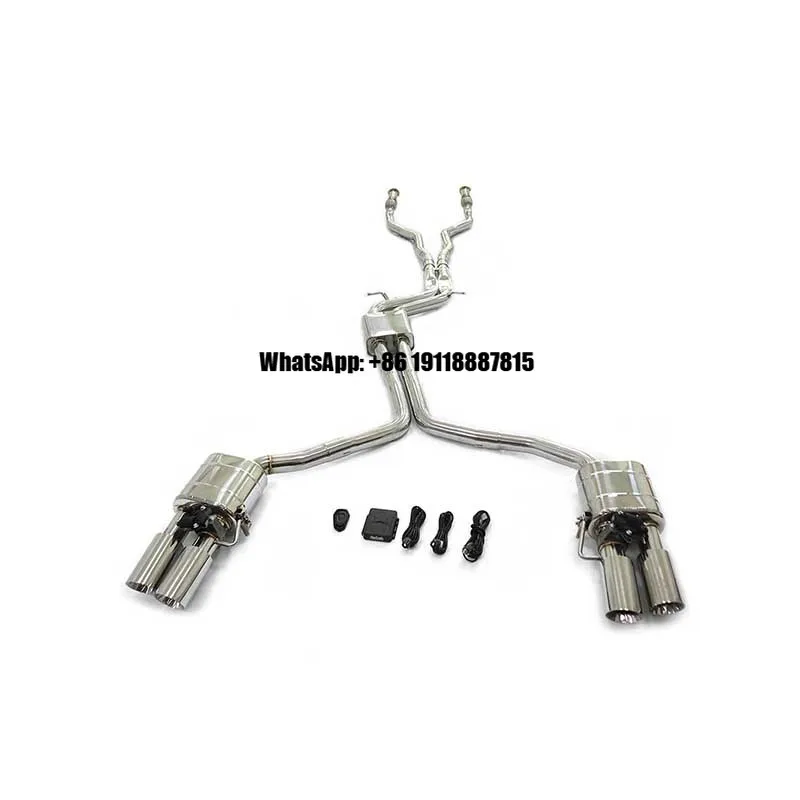 ING Factory Hot Sell Full Set Exhaust Stainless Steel Catback and Resonant Pipe Front Tube for Audi S4 S5 B8 4.2T Auto Parts