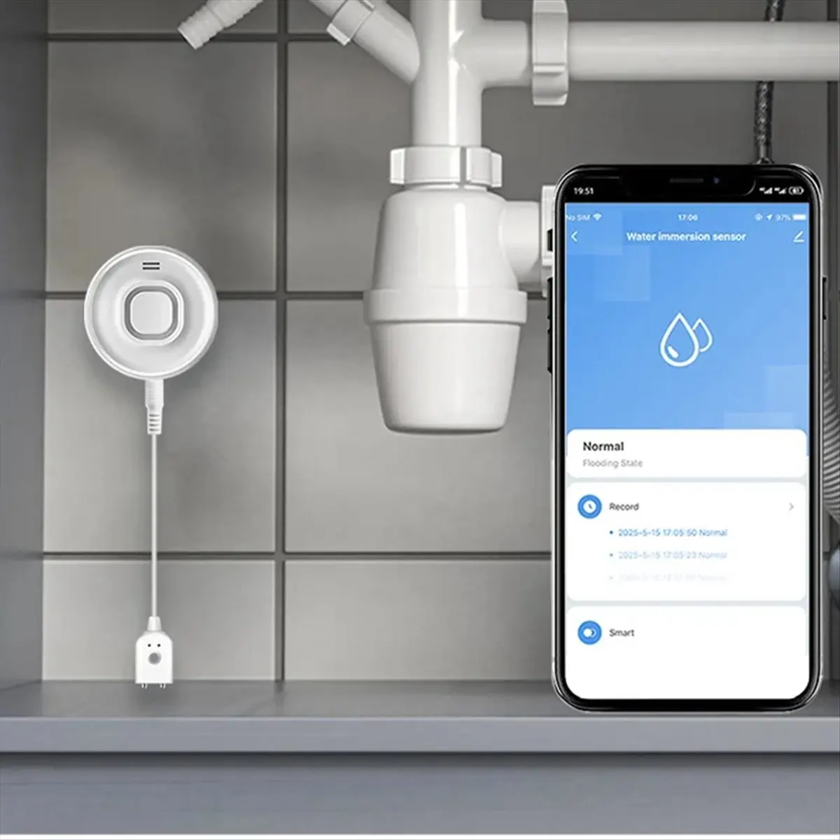 جديد تويا واي فاي إنذار غمر المياه كاشف تسرب المياه الحياة الذكية APP التحكم عن بعد دعم ل #1